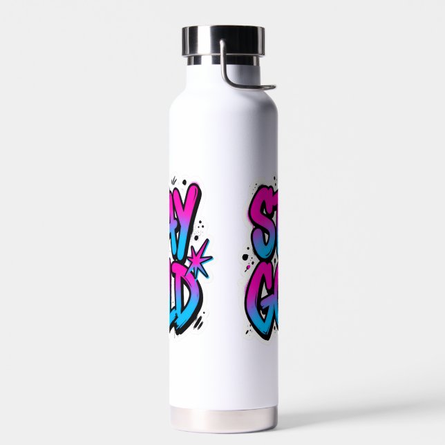 STAY GOLD Graffiti Neon Water Bottle (Left)