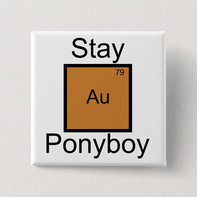 Stay Gold Ponyboy Element Pun 15 Cm Square Badge (Front)