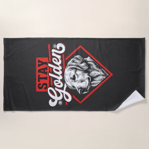 Stay Golden Golden Retriever Dog Beach Towel
