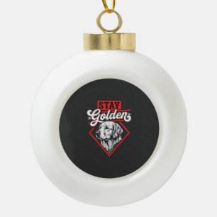 Stay Golden Golden Retriever Dog Ceramic Ball Christmas Ornament