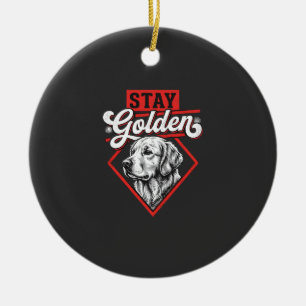 Stay Golden Golden Retriever Dog Ceramic Tree Decoration