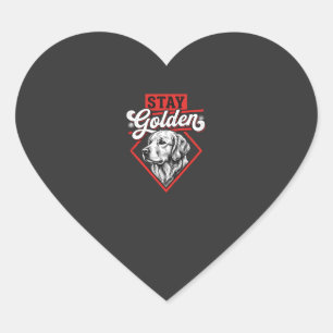 Stay Golden Golden Retriever Dog Heart Sticker