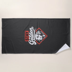 Stay Golden Golden Retriever Retro Dog Beach Towel