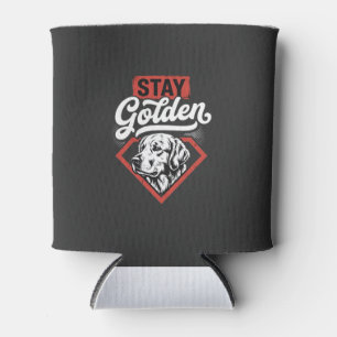 Stay Golden Golden Retriever Retro Dog Can Cooler