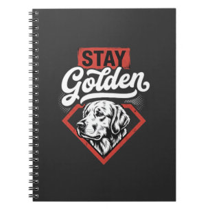 Stay Golden Golden Retriever Retro Dog Notebook