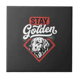 Stay Golden Golden Retriever Retro Dog Tile