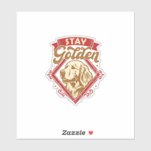 Stay Golden Retriever Dog Red Diamond_1