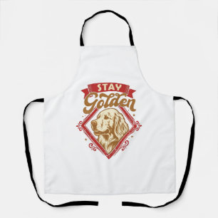 Stay Golden Retriever Dog Red Diamond_1 Apron
