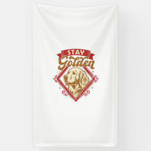 Stay Golden Retriever Dog Red Diamond_1 Banner