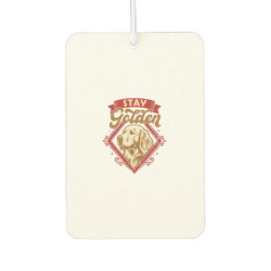 Stay Golden Retriever Dog Red Diamond_1 Car Air Freshener