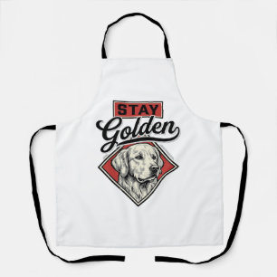 Stay Golden Retriever Vintage Dog Vector Design_1 Apron