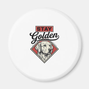 Stay Golden Retriever Vintage Dog Vector Design_1 Magnet