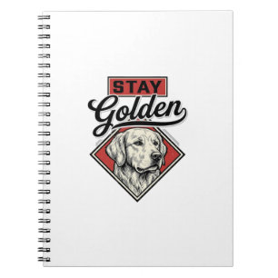 Stay Golden Retriever Vintage Dog Vector Design_1 Notebook