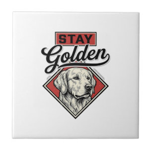 Stay Golden Retriever Vintage Dog Vector Design_1 Tile