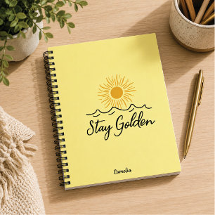 Stay Golden Spiral Photo Notebook
