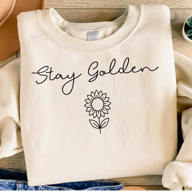 Stay Golden Sunflower Line Art Tee (Creator Uploaded)