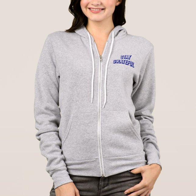 Stay Grateful Minimalist Typography Hoodie (Front)