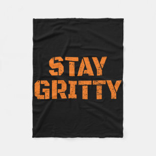 Stay Gritty Funny Ice Hockey Philly Vintage Fleece Blanket