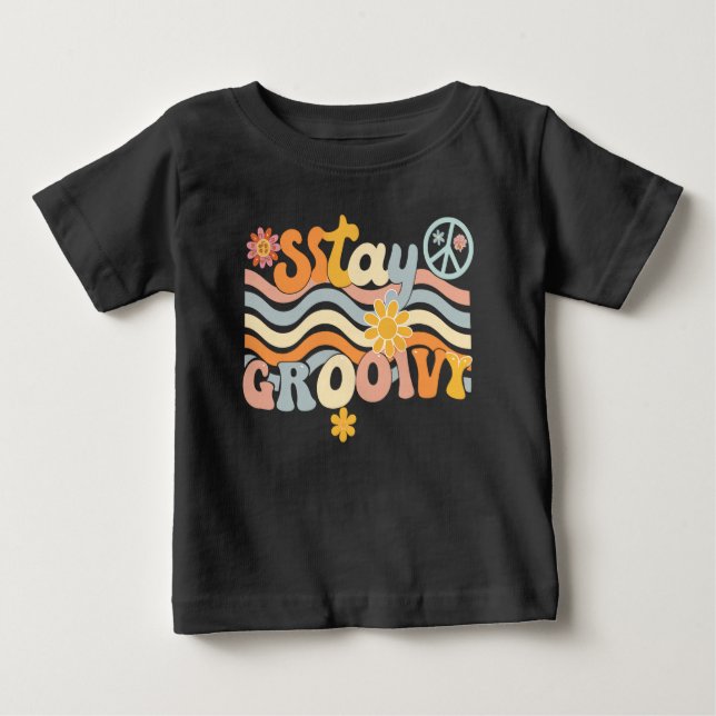Stay Groovy 70s Aesthetic Hippie Shirt (Front)