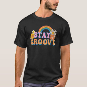 Stay Groovy Daisy Sunflower Positive Mind Retro Su T-Shirt