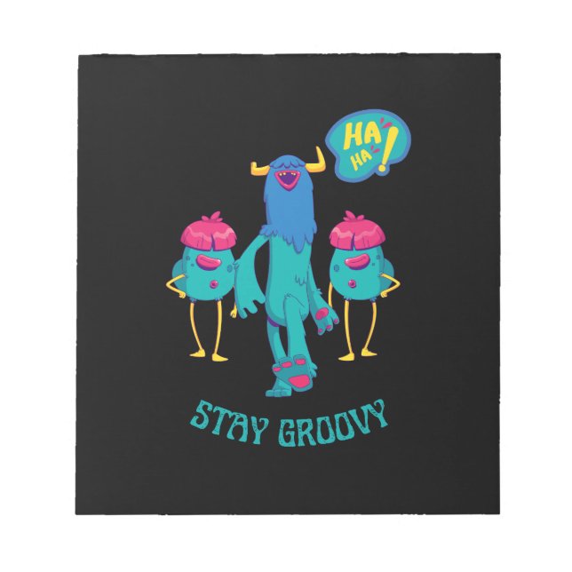 stay groovy everywhere, funny kids in school notepad (Front)