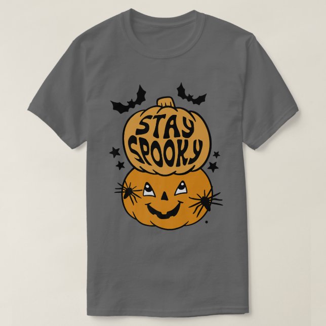 Stay Groovy Funny Scary Pumpkin Bats Halloween Cos T-Shirt (Design Front)