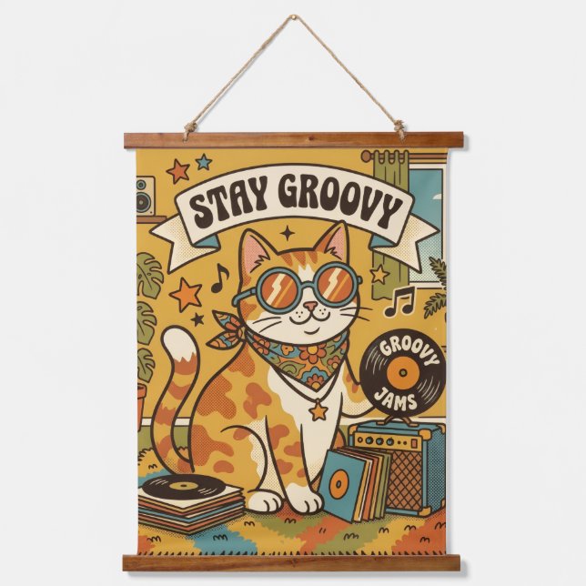 STAY GROOVY  HANGING TAPESTRY (Front)