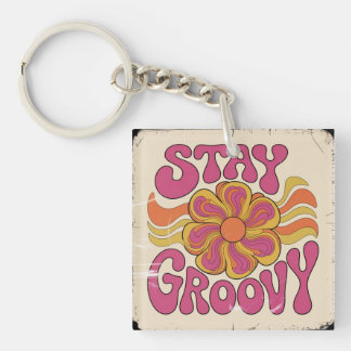 Stay Groovy Key Ring