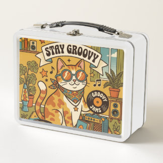 STAY GROOVY METAL LUNCH BOX