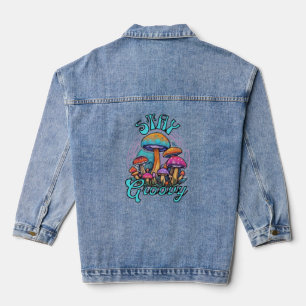 Stay Groovy Mushroom Denim Jacket