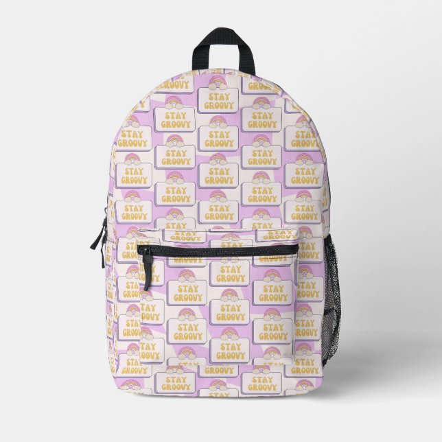 Stay Groovy Printed Backpack (Front)