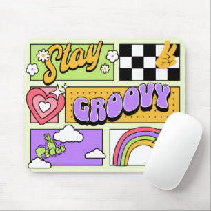 Stay Groovy Retro Aesthetic Mouse Pad