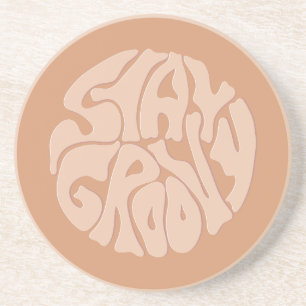 Stay Groovy Retro Beige Coaster