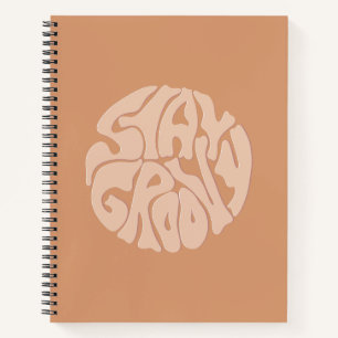 Stay Groovy Retro Beige Notebook