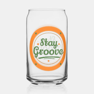 "Stay Groovy" Retro Design Drinking Glass
