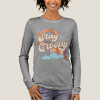 Stay Groovy Retro Rainbow Flowers Typography
