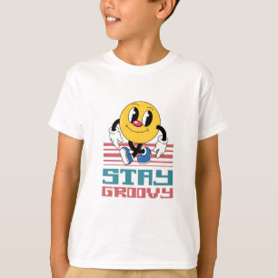 stay groovy retro smily face tshirt. T-Shirt