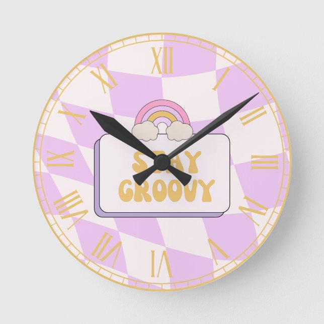Stay Groovy Round Clock (Front)