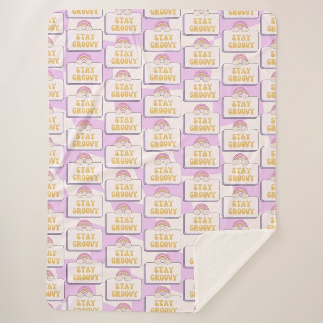 Stay Groovy Sherpa Blanket (Front)
