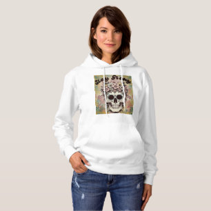 Stay Groovy Skull Retro Floral Halloween Skull 70s Hoodie