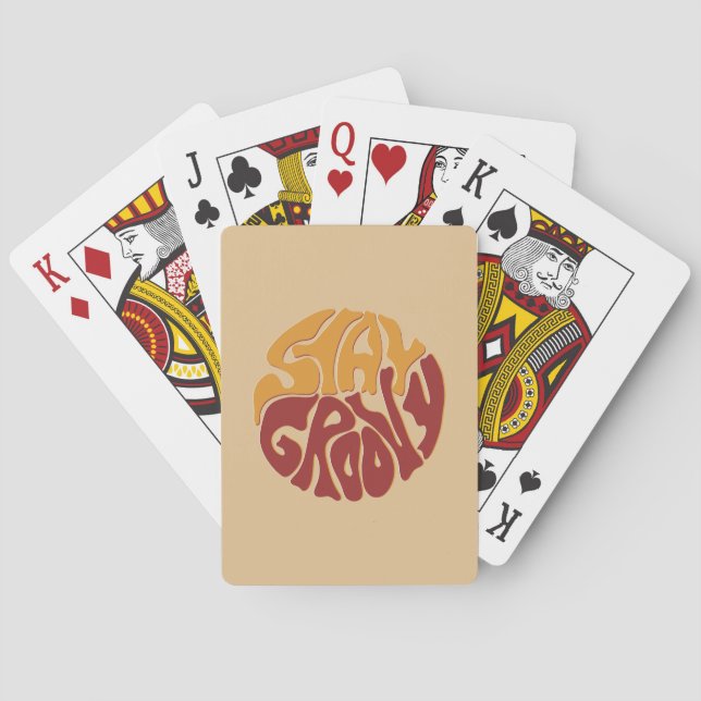 Stay Groovy with a Splash of Red and Yellow Playing Cards (Back)