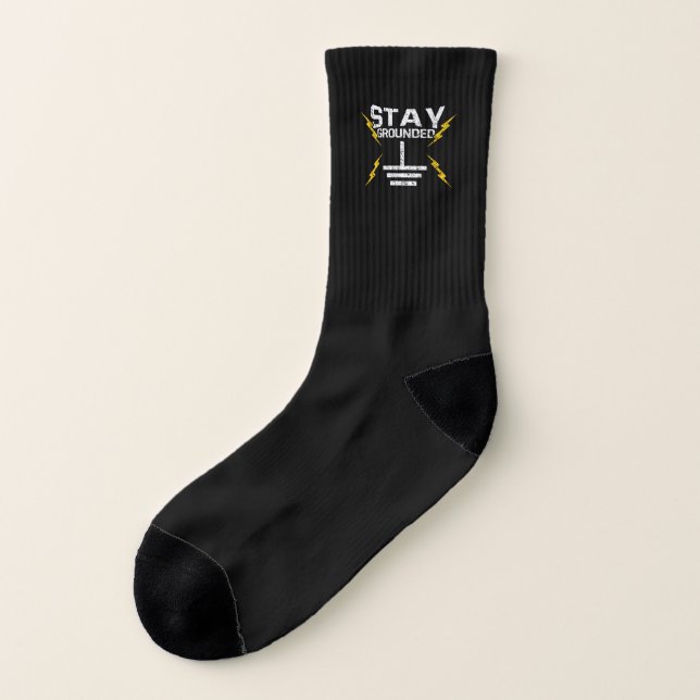 Stay Grounded Electrician Lineman Electrical Socks (Left Outside)