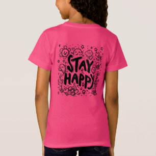 Stay Happy Doodle Graphic T-Shirt – Fun Positive Q