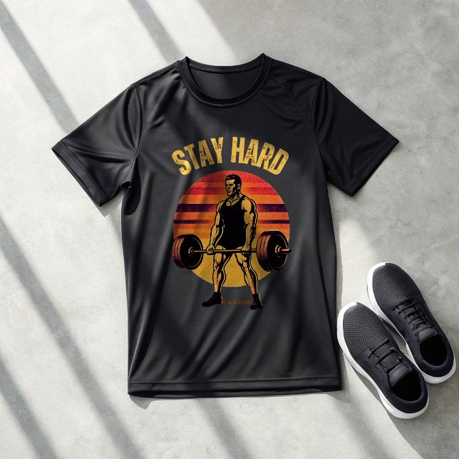 Stay Hard Deadlift Gym T-Shirt – Vintage Strength  (Creator Uploaded)