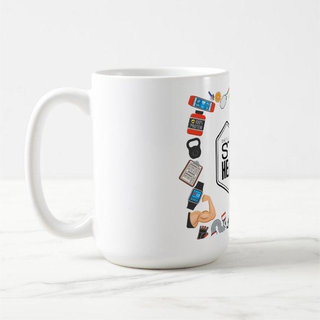 stay healthy motivational design  coffee mug (Left)