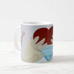 Stay healthy with mask and your name - coffee mug