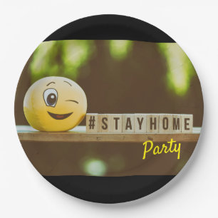 "Stay Home" Corona Virus Paper Plate
