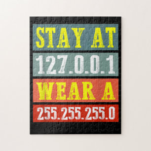 Stay Home Engineers And Wear Mask for Coding Geeks Jigsaw Puzzle