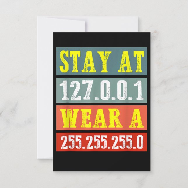 Stay Home Engineers And Wear Mask for Coding Geeks RSVP Card (Front)