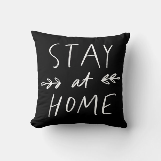 Stay Home | Hand Drawn Font Cushion (Front)
